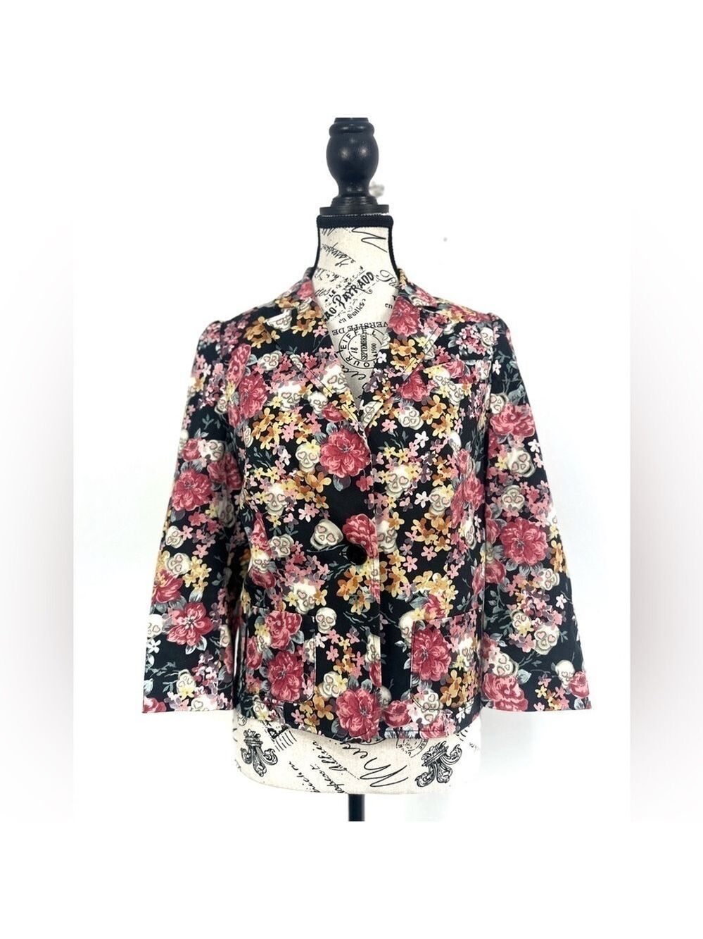 Love Moschino Floral Skull Print Blazer Sz 8